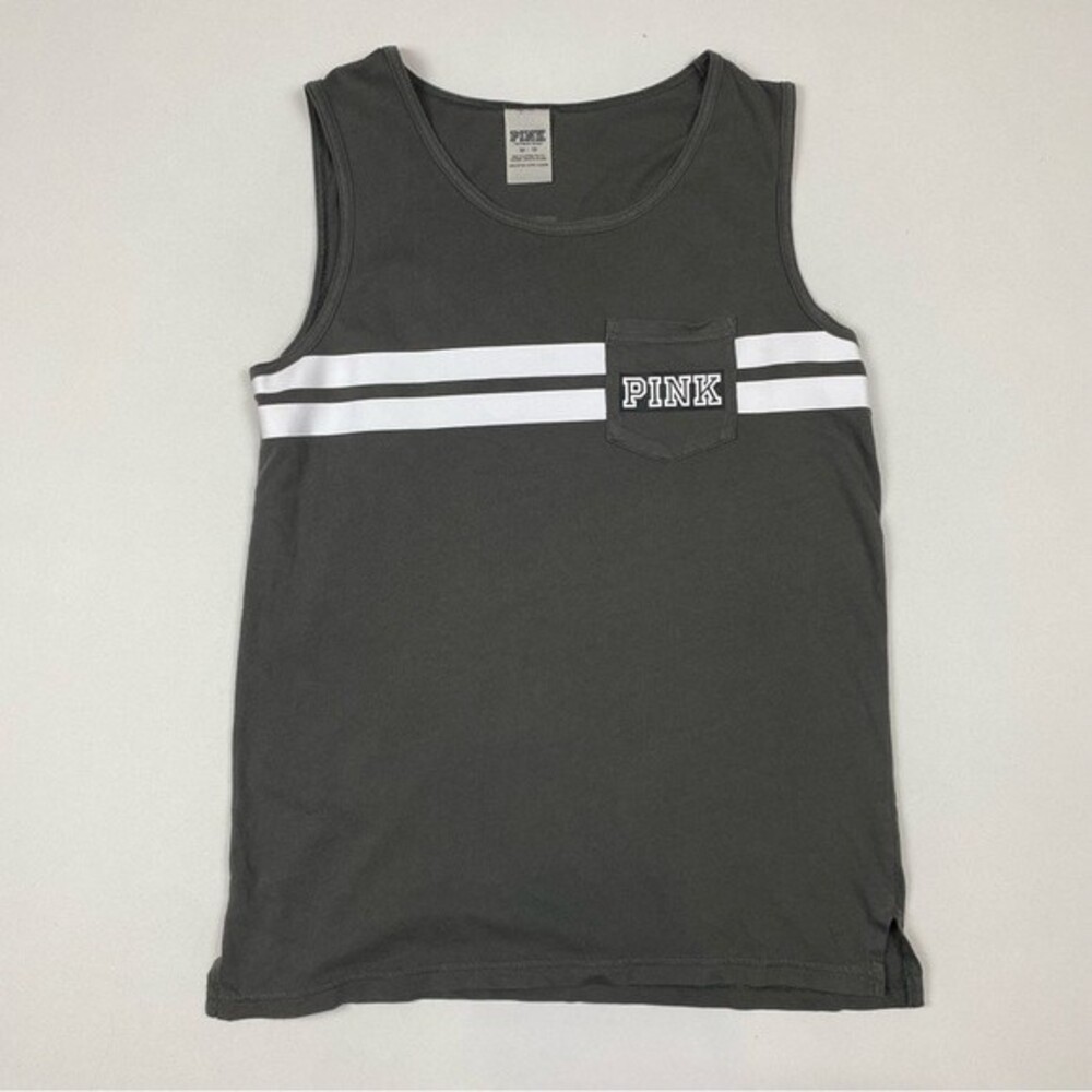 PINK Grey Striped Tank Top‎